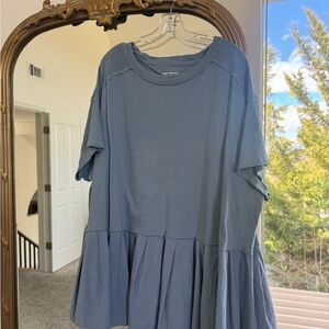 We The Free Dusty Blue Short Sleeve Top